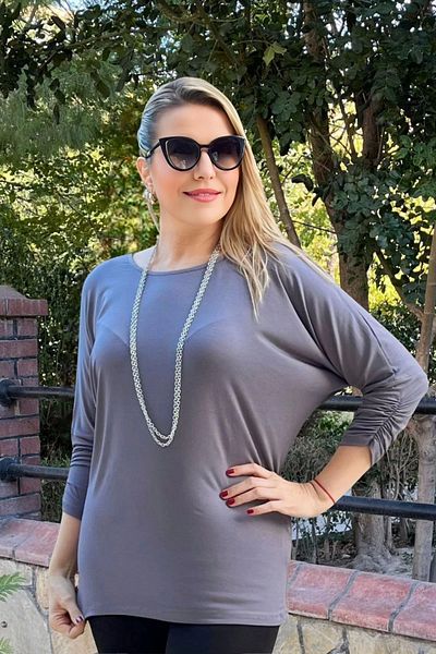 aytemas بلوزة بياقة قارب ووشاح
