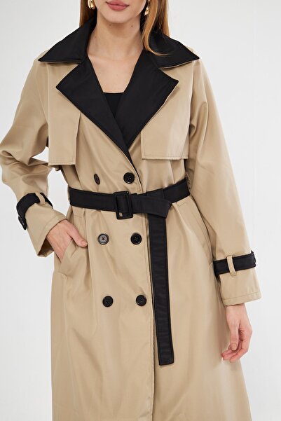 Irmak Kerekli Women's Stone Belt Buckle Trench Jeans T1415