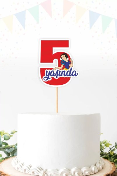 neşeli günlerim Pamuk Ukras za tortu sa temom princeze za 5 (PET) godina *deb...