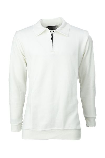 Oppland Men's Winter Sweater Cotton Woven Half Zip Polo Collar Long Sleeve Solid Color Relaxed Fit