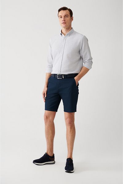 Avva Marineblaue Flexible Patara Chino Canvas-Shorts für Herren B 003730