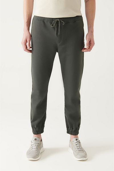 Avva Pánské antracitové šněrovací kalhoty Jogger B 003025