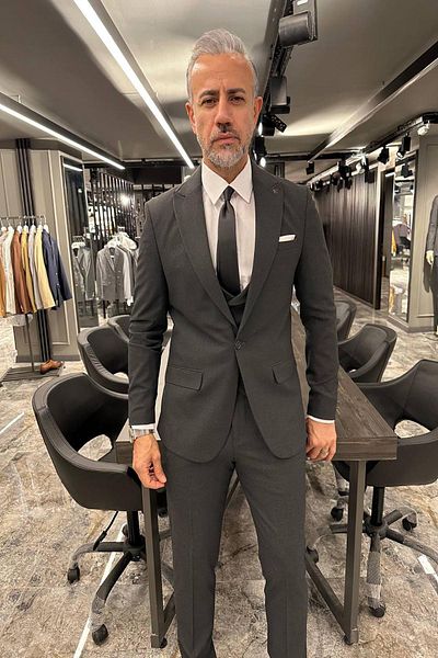 Fc Plus SMOKED SUIT WITH STRAIGHT VEST