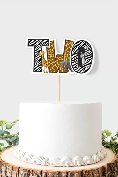 neşeli günlerim سفاري تحت عنوان اثنين (2) لتزيين الكيك * ورق سميك