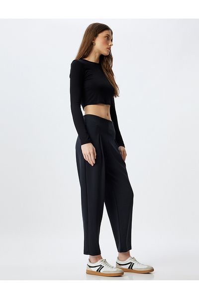 Koton Slim Fit Modal Fabric Trousers - Pleat Detail