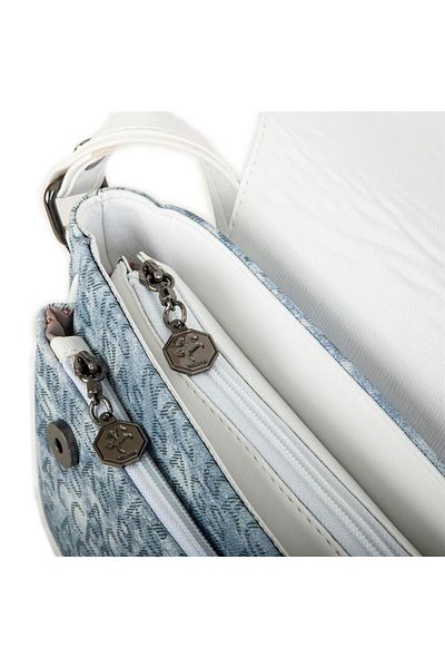 Nas Bag Geantă Crossbody Denim Alb Scris