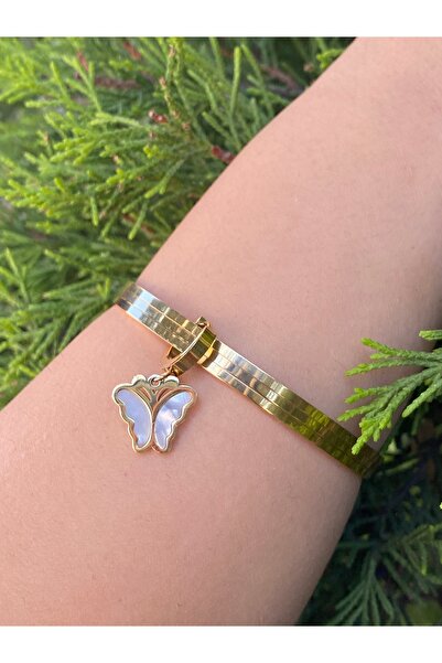 rosshine Ajda Bilezik Uyumlu Çelik Charm Sedefli Kelebek Model (BİLEZİK HARİÇ)