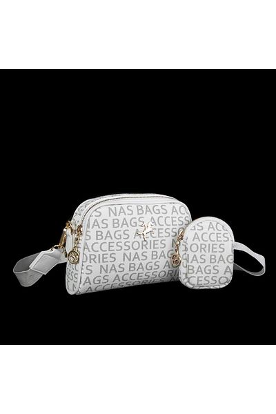 Nas Bag Mini geantă de damă cu scris alb