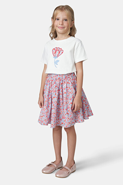 Panço Girl's Elastic Waist, Floral Skirt