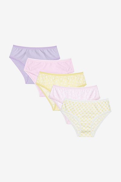 Penti Σετ 5 πολύχρωμα εσώρουχα για κορίτσια Soft Colors