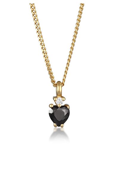 ELLI Necklace Ladies Heart Pendant Love Bond Red With Crystals In 925 Sterling Silver Gold Plated