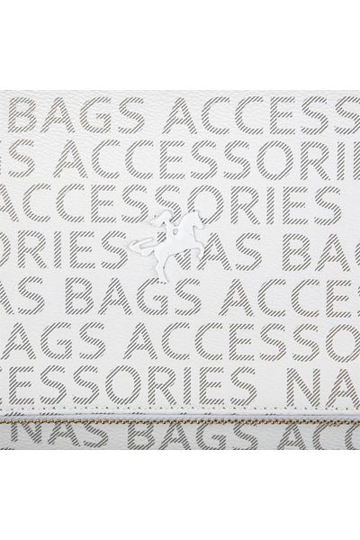 Nas Bag Geantă Crossbody de damă albă scrisă