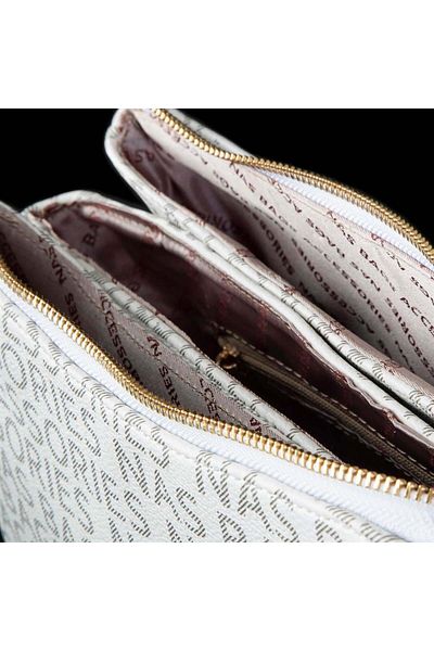 Nas Bag Geantă Crossbody Scrisă Albă
