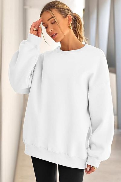 MAXIMILLIAN Crew Neck Oversize Women's Sweatshirt - Ecru