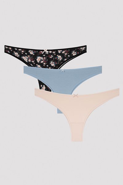 Penti Multicolored Flower Patterned 3-Piece Brazilian Panties