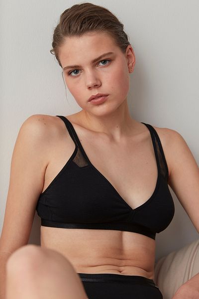 Penti Μαύρο Comfy Mesh Non-Wireless σουτιέν