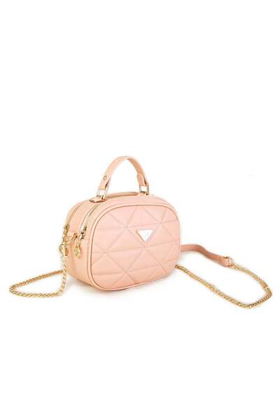 Nas Bag Жіноча сумка на ланцюжку з перехресними ременями, пудрового кольору