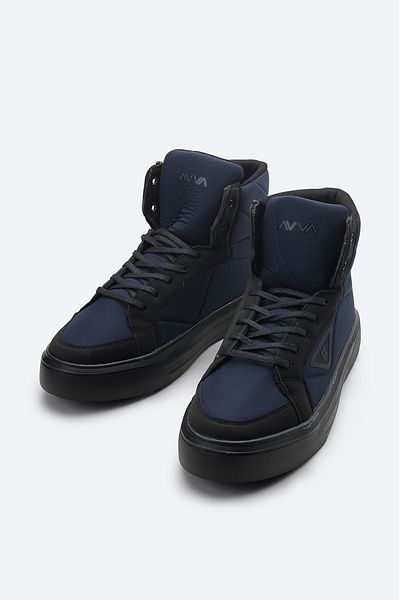 Avva Ανδρικές μπότες με ελαστική σόλα Navy Blue Lace-Up A31y8071