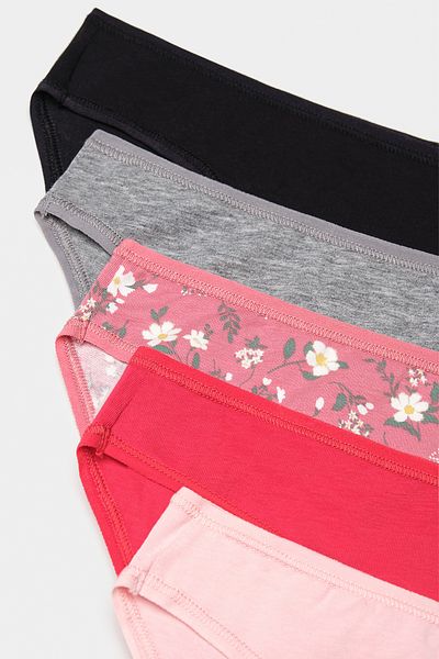 Penti Chiloți slip din 5 piese multicolori Sweet Floral Life