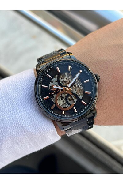 FERRO Automatic Mechanism 3 Atm Waterproof Steel Band Men's Wristwatch Efm.31399-G