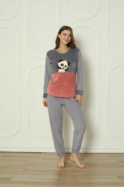 Wordex Fwn 04-3308 Set de pijamale pentru femei Welsoft Fleece Winter Soft Panda