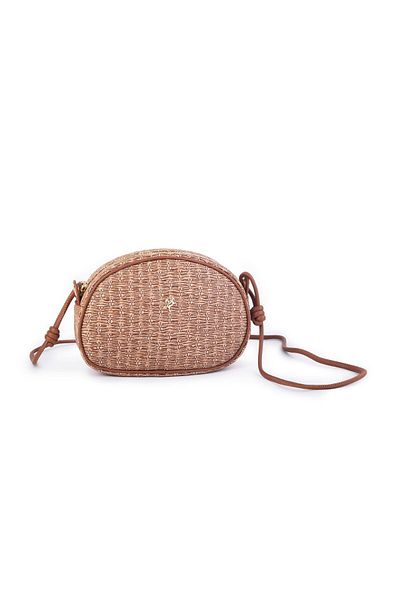 Nas Bag Mini geantă crossbody pentru femei din paie de nurcă - 21x16x8 cm