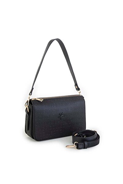 Nas Bag Жіноча сумка через плече, чорна, гофрована