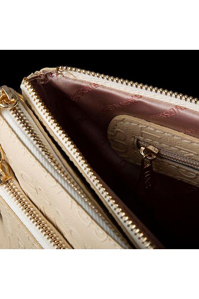 Nas Bag Geantă Crossbody pentru damă - Crem Camel Embossed