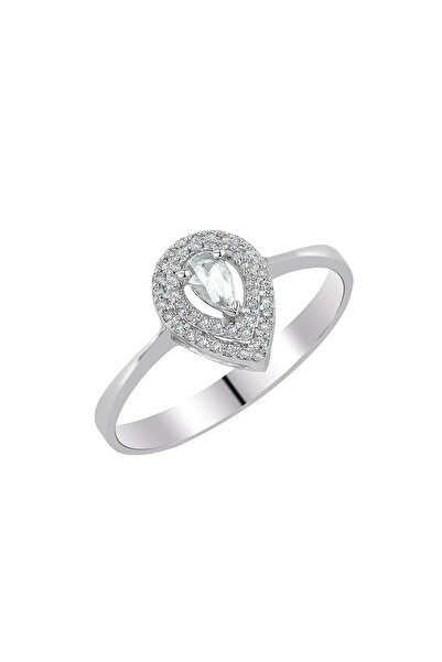 Iryum 0.13 Karat Pırlantalı Elmas Damla Yüzük PY096