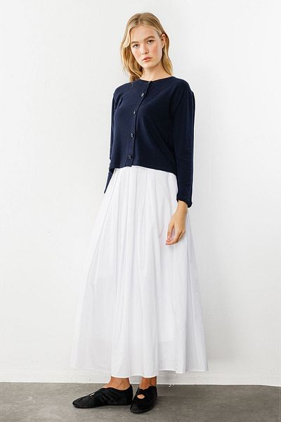 Hooopstore White Skirt - Gather Detailed