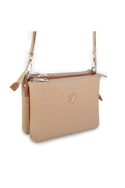 Nas Bag Geantă Crossbody damă Mink Tan Embossed