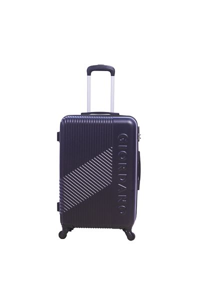 Giordano Logo Large Suitcase Navy, ABS Hard Shell Lightweight Durable Secure Number Lock.