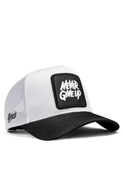 BlackBörk V1 Never Give Up Logo Μαύρο-άσπρο καπέλο φορτηγού