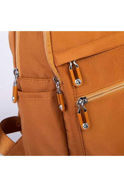 Nas Bag Women's Multi-Eye Large Internal Volume Waterproof Backpack Mustard