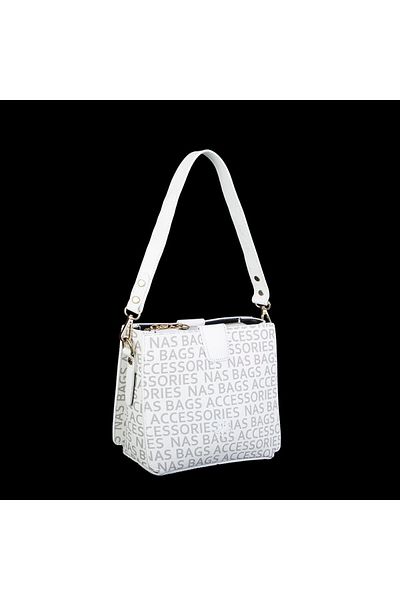 Nas Bag Geantă Crossbody de damă albă scrisă