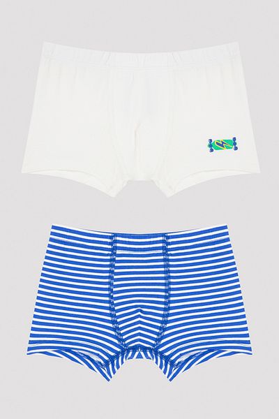Penti Multicolored Boy's Striped 2-Piece Boxers