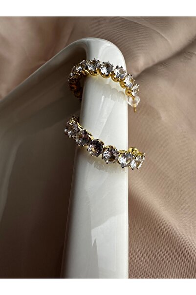 Çelik Taşlı Halka Çelik Küpe