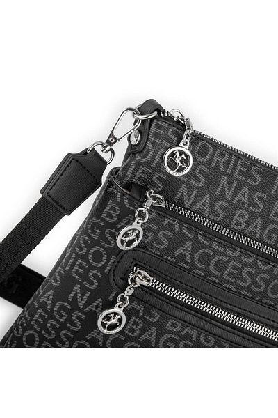 Nas Bag Geantă de damă, neagră, scrisă