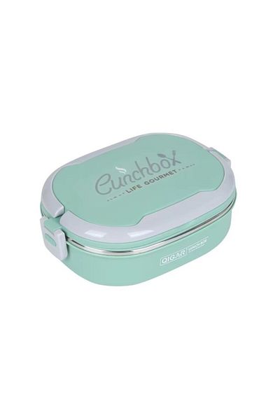 Tantitoni 900 ml Stainless Steel Food Carrying Container - Rectangular, with Fork and Spoon, Food 1084