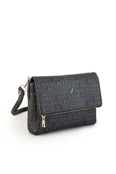 Nas Bag Geantă de damă, neagră, scrisă