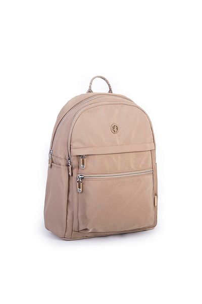 Nas Bag Γυναικείο σακίδιο πλάτης Mink Color - Πολλαπλών τμημάτων, Μεγάλος Εσωτερικός Όγκος, Αδιάβροχο