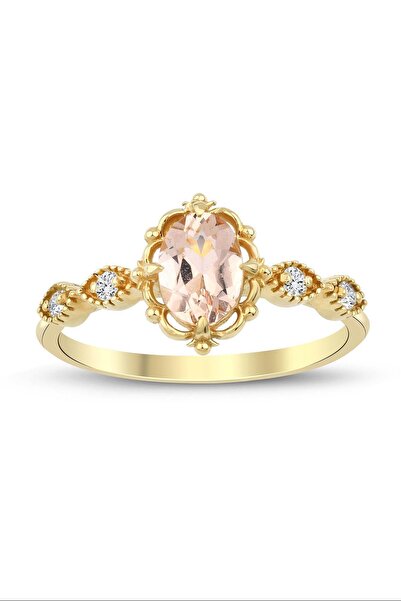 Iryum Vintage Morganite Tektaş Pırlanta Yüzük