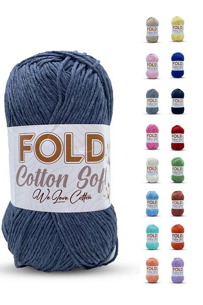 FOLD Yarn Cotton Soft - Αεροπόρος Μπλε Κλωστή Βαμβάκι 100 γραμμάρια Νήμα Amigurumi