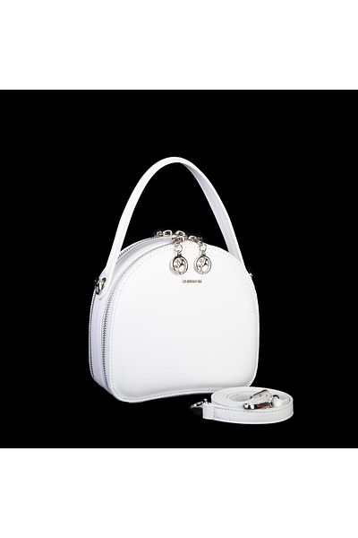 Nas Bag Mini geantă de mână și crossbody pentru femei White Zra (17x17 cm)
