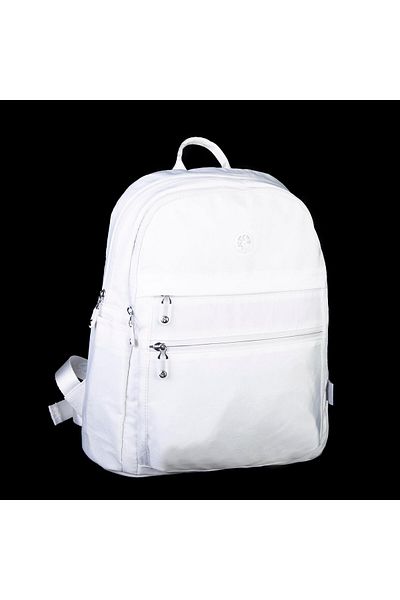 Nas Bag Rucsac alb de damă - cu mai multe compartimente, volum interior mare, impermeabil