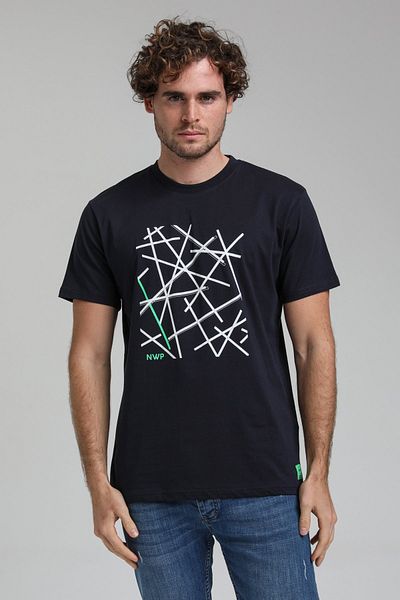 NEW WORLD POLO Crew Neck Navy Blue Regular Custom T-Shirt 23ssm20285