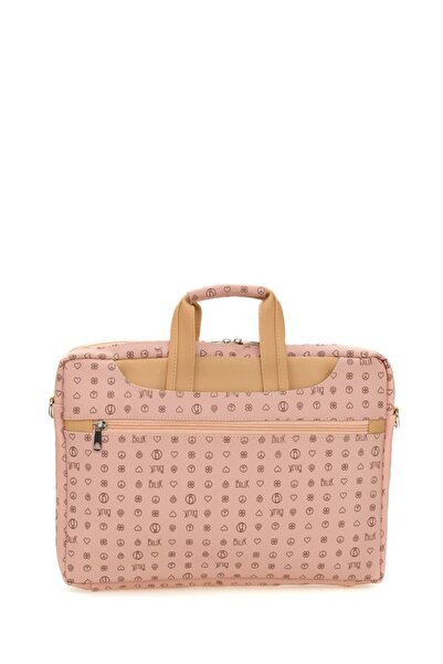 Bilik Deri Monogram Pink-Camel Unisex Laptop & Briefcase Briefcase-Mn