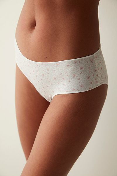 Penti Easy Micro Floral Υπόλευκο Hipster εσώρουχα