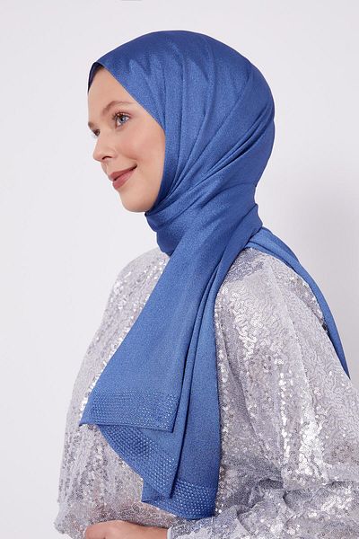 Levidor Indigo Thick Stripe Diamond Shawl