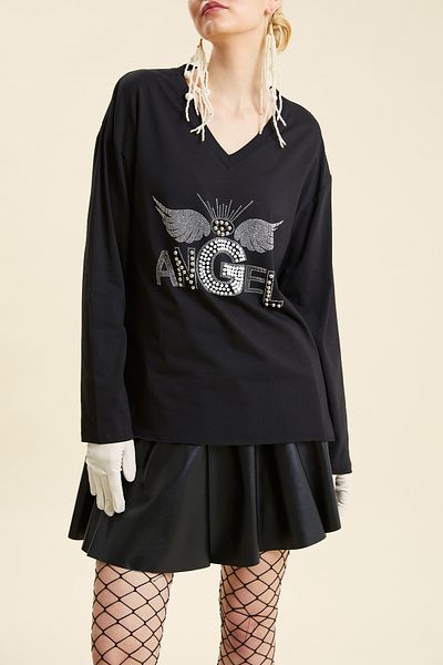 VERDA Text and Stone Printed T-Shirt